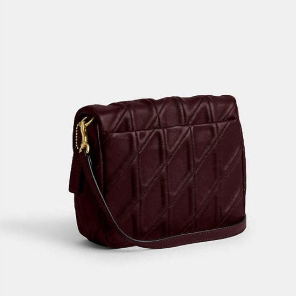Coach Quilted Leather Tabby 17 Shoulder Bag - Burgundy - Picture 2 of 12
